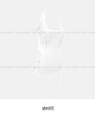 Mute cut side eyelet halter sleeveless