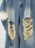 Philip Damage Wide Denim
