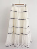 Senne V-neck Sleeveless Knit Lace Tiered Skirt Set