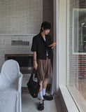 Elbow Belt Cotton Half Slacks