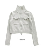 (WOOL) HIGH-NECK POCKET ZIP-UP