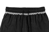 Tsukin Lace Track Nylon Wide Banding Pants