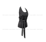 Mulit Side Shirring Strap Halter Sleeveless