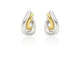 Etreve Silver Note Wave One-Touch Earrings