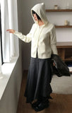 [BELT SET] SLANT STRIPE DRAPE SKIRT