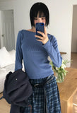 BOAT NECK SLIT LONGSLEEVE