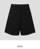 Leaden Stud Cotton Bermuda Shorts