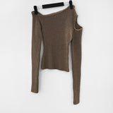 Showcole Cutout One-Shoulder Knitwear