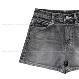 Tear washing stitch denim shorts