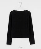 [BAONHAUS] Benir Round Ribbed Long Sleeve Tee