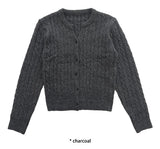 (WOOL) CABLE CROP KNIT CD