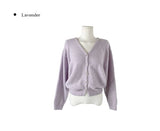 Jaenun Wool V-Neck Loose Knit Cardigan