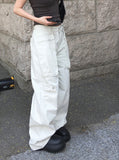 Kens Big Pocket Zipper Cargo Wide Pintuck Pants