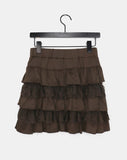 [MADE] Noma Lace Frill Banding Tiered Mini Skirt