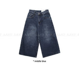 CROP WIDE DENIM PANTS