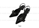 EYELET BUCKLE SLINGBACK