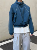 Scotch line cropped hooded parka