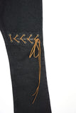 eyelet rope boots-cut denim
