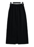 Patch cut long skirt