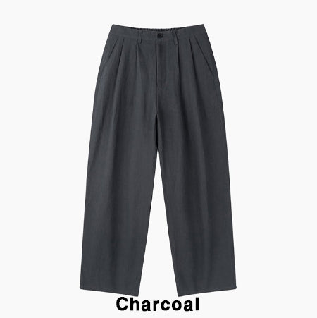【2plan】Summer Cooling Linen Half Banding Slacks 2plan (ツープラン) - サマークーリングリネンハーフ