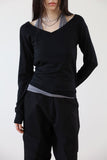 Halter layered T-shirt