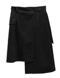 Suede Pocket Wrap Skirt
