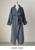 Scone High Neck Shawl Collar Handmade Long Coat (Strap Set)