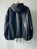 Over Leather Hood Jacket