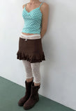 PUNCHING FRILL MINI SKIRT