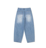 Wiz Button Washed Balloon Denim Pants