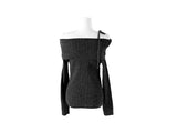 Haev String Ribbon Off-Shoulder Rib Knit