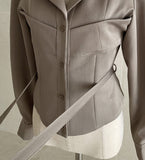 Elo No Collar Shirring Jacket