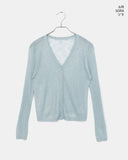 Dove See-through V-neck Two-Way Button Cardigan