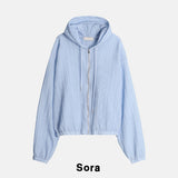 Uni Summer Light Crop Hooded Zip-Up