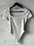 Pins Eyelet Bodysuit Tee