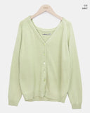 Doan Back Point Lettering V-neck Knit Cardigan