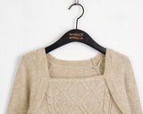 Baba Cable Bolero Square Neck Long Sleeve Knit