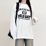 Overfit Box Lettering Long Sleeve T-shirt