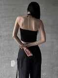 Rose shirring halter top