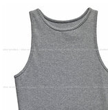 [U-BASIC] Basic Baldy Ribbed Crop Mango Sleeveless