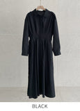 Chestnut Pintuck Collar Shirt Long One Piece (Strap Set)