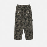 Damaged camo carpenter double knee pants