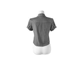 Karen Stripe Short Sleeve Collar Slim Shirt