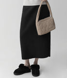 Brushed Banding Back Silt Long Skirt