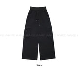 (Lining brushed) FOLD-UP POCKET WIDE PANTS