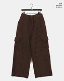 Moles Fluffy Fleece Wide Cargo Pocket Pants