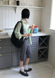 BUTTON CAPRI PANTS