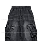 Hard Vintage Washed Cargo Denim Pants