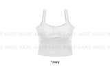 [with cup] LACE BUTTON SLEEVELESS