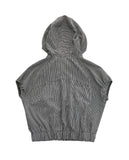 GINGHAM SHIRRING ZIP-UP